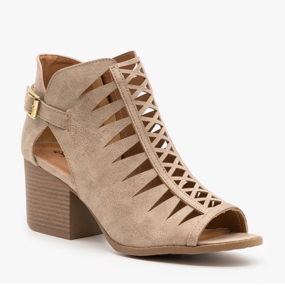 Boho Criss Cross Cut-Out Booties - Picture 4 of 6